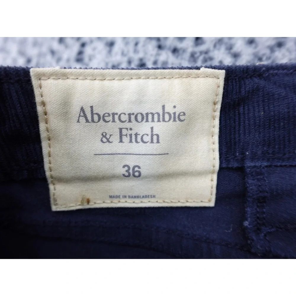 Abercrombie & Fitch Corduroy Shorts Mens 36 Navy Blue Good Cut‎ Off Stretch